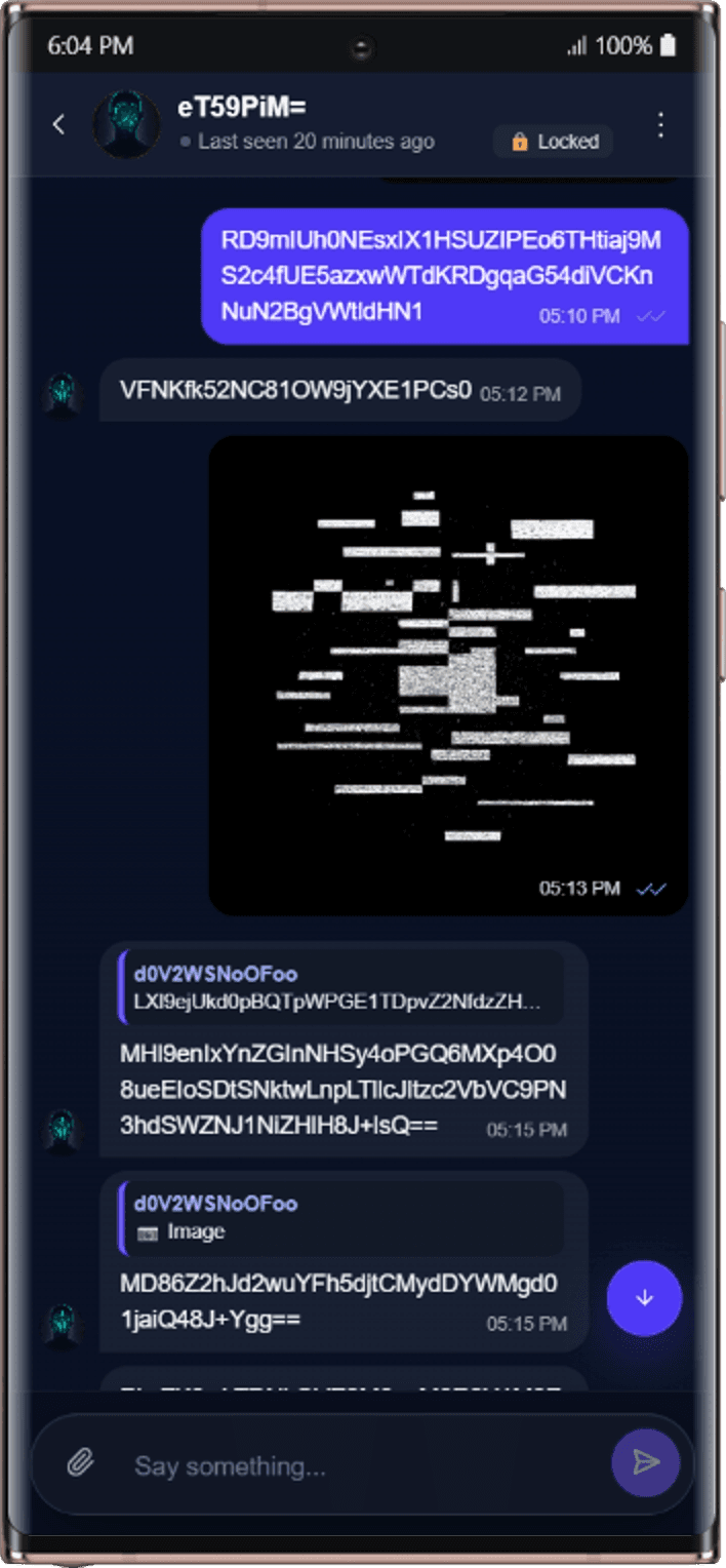 Encrypted Enzypher media message on Android