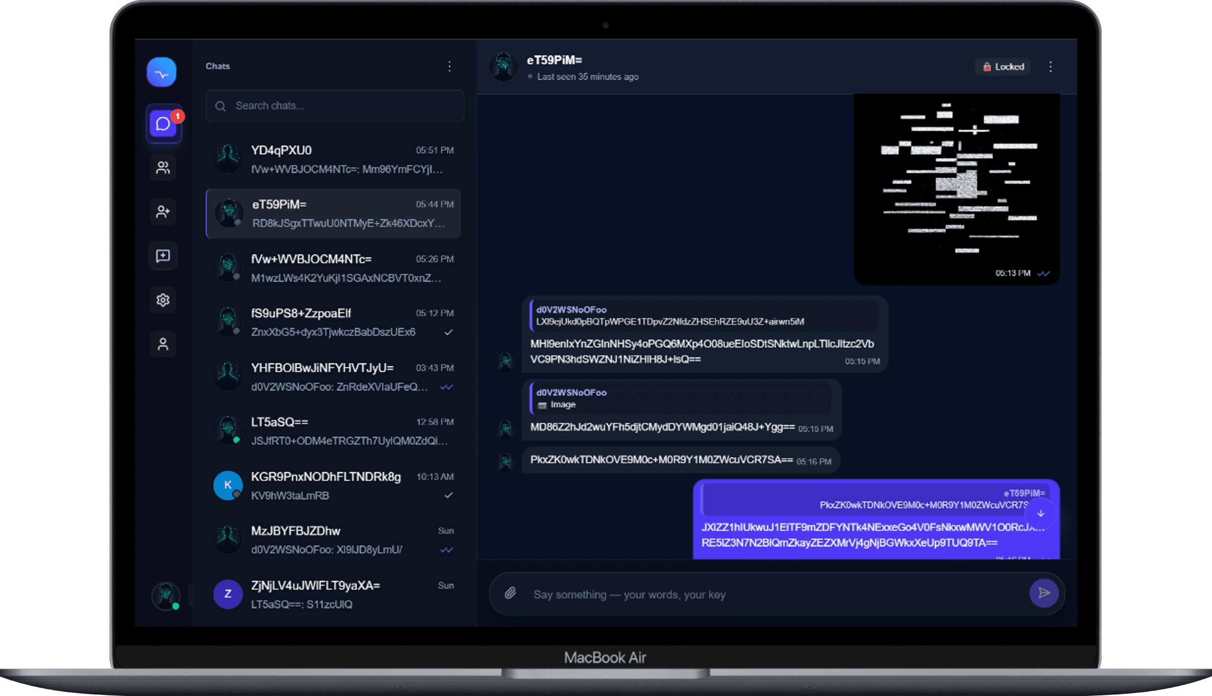 Encrypted Enzypher tablet interface